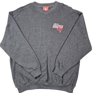 Vintage 2002 Tampa Bay Buccaneers NFL V-Neck Sweatshirt L Gray Mesh Knit Y2K